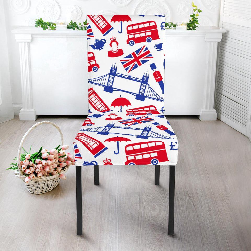 British Pattern Print Design 01 Dining Chair Slipcover