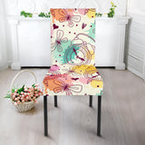 Clock Butterfly Pattern Dining Chair Slipcover