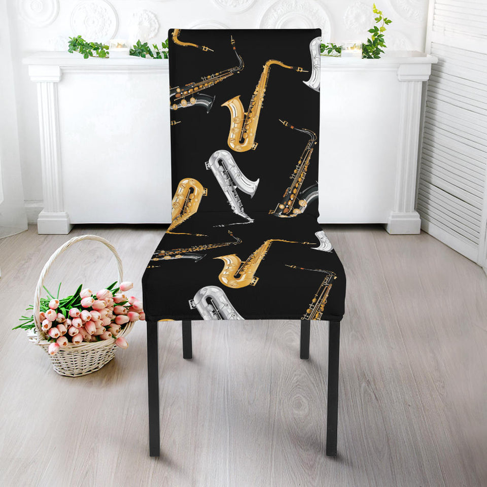 Saxophone Design Pattern Dining Chair Slipcover