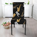 Saxophone Design Pattern Dining Chair Slipcover