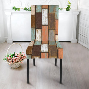 Wood Printed Pattern Print Design 02 Dining Chair Slipcover