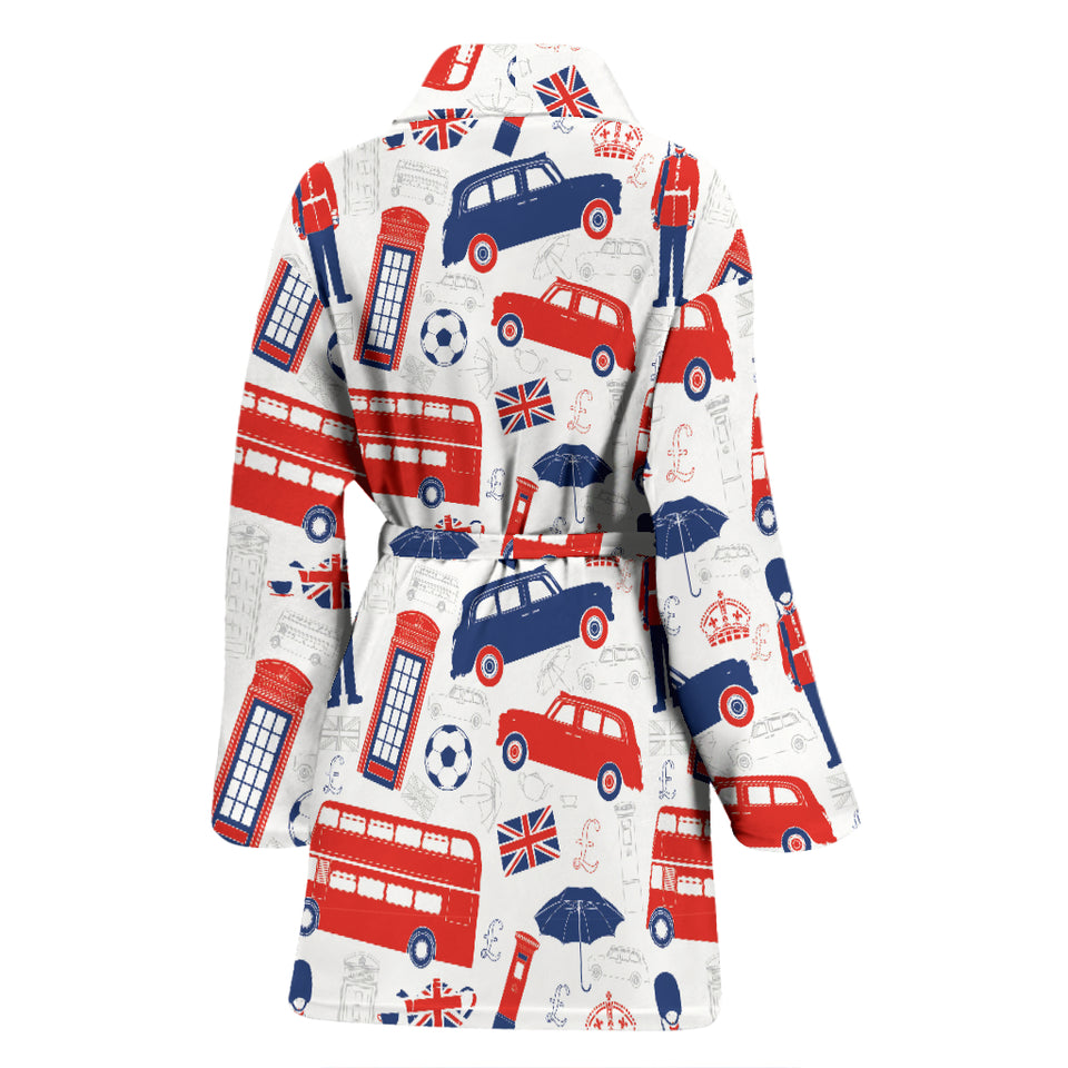British Pattern Print Design 03 Women's Bathrobe