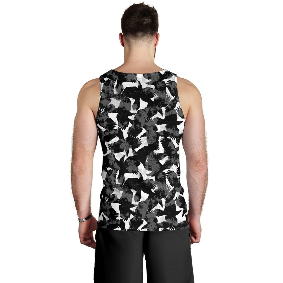 Crow illustration pattern Men Tank Top