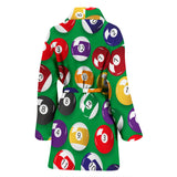 Billiard Ball Pattern Print Design 02 Women's Bathrobe
