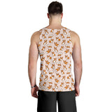 Cute Corgis Pattern pink background Men Tank Top