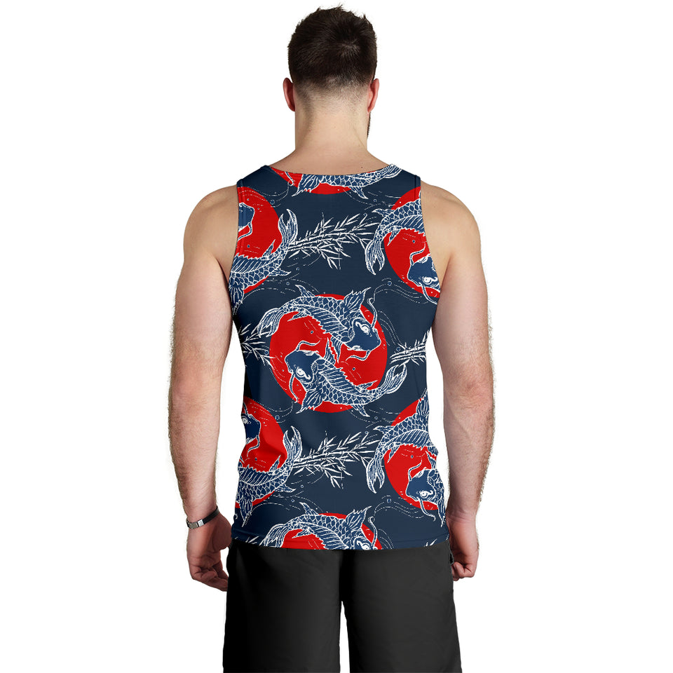 Koi Fish Carp Fishs hand drawn japanese art Men Tank Top