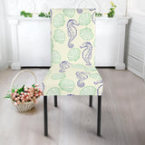 Seahorse Shell Pattern Dining Chair Slipcover