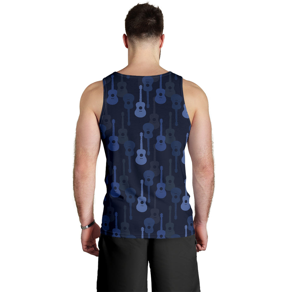 Blue Theme guitar pattern Men Tank Top