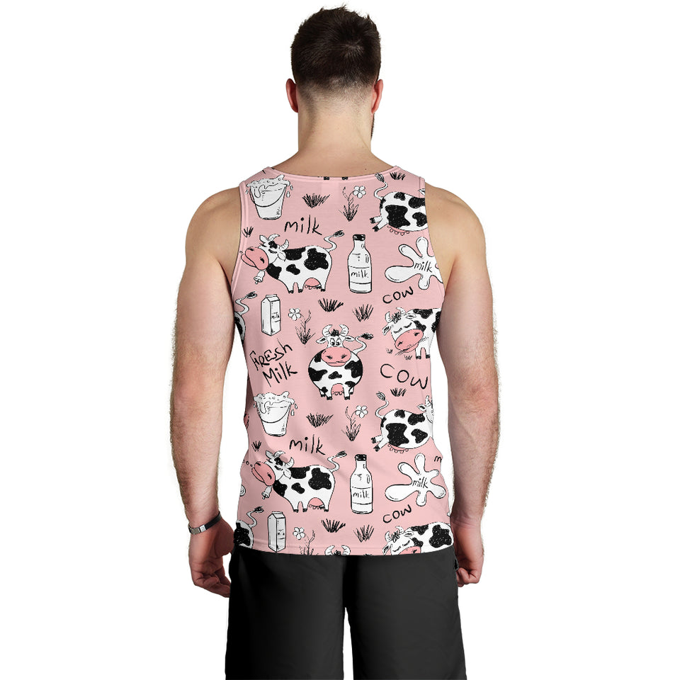 Cows milk product pink background Men Tank Top