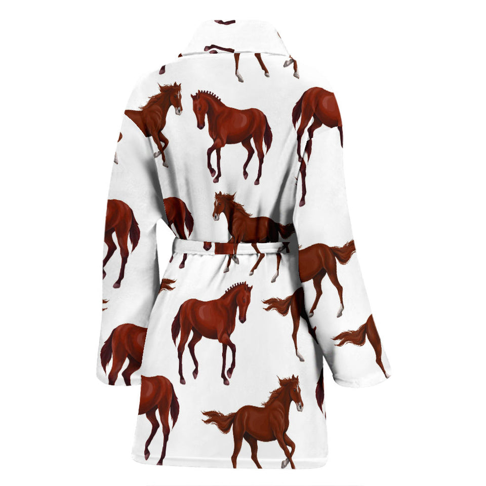 Horses Running Pattern Background Women'S Bathrobe