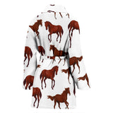 Horses Running Pattern Background Women'S Bathrobe