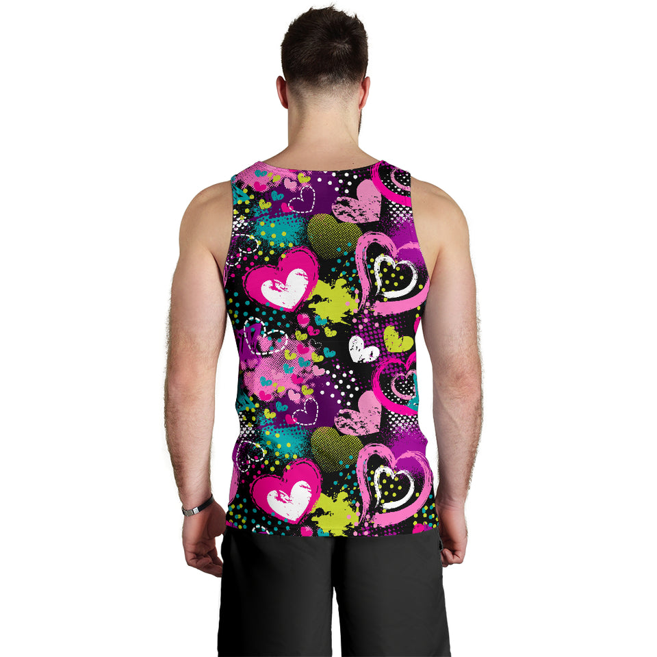 heart dot wave star creative design pattern Men Tank Top
