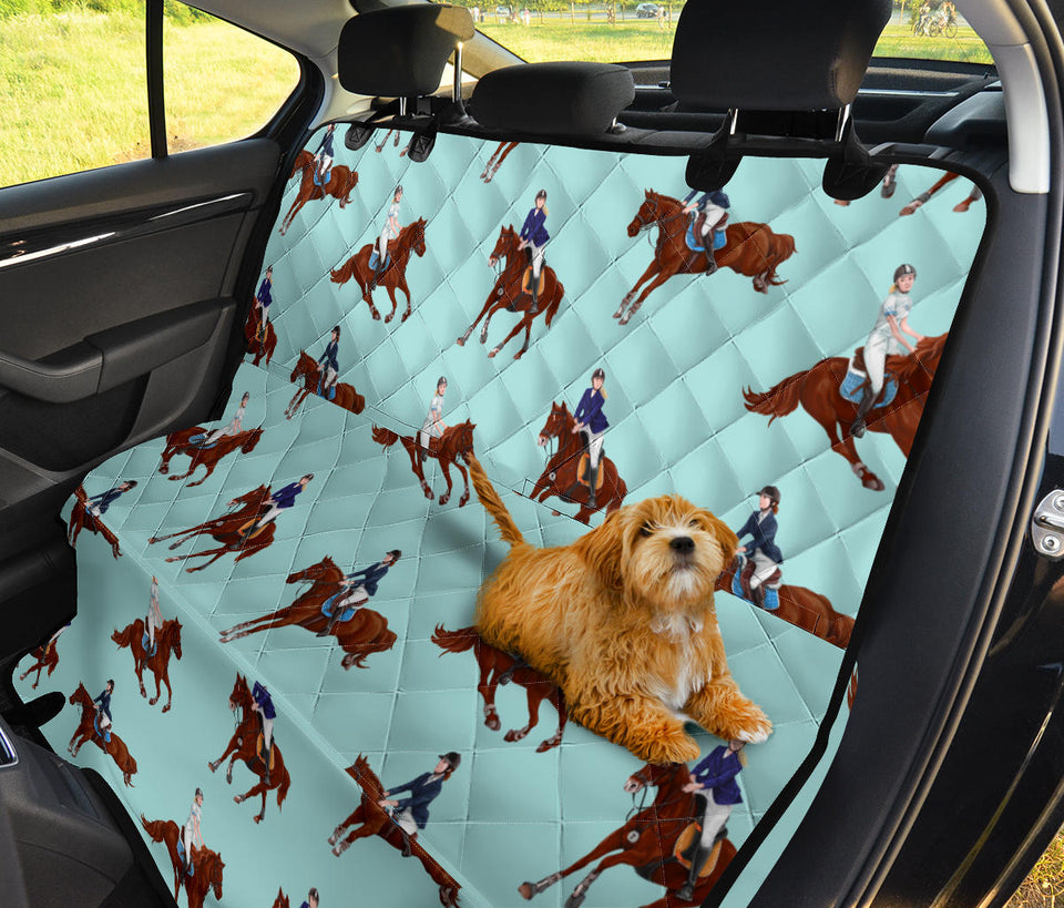 Horses Running Horses Rider Pattern Dog Car Seat Covers