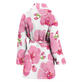 Pink Purple Orchid Pattern Background Women'S Bathrobe