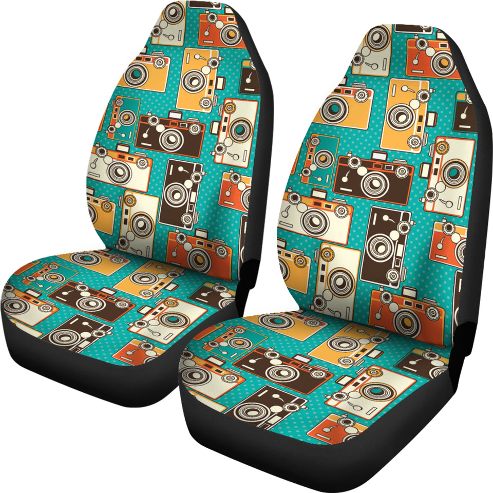 Camera Pattern Print Design 03 Universal Fit Car Seat Covers