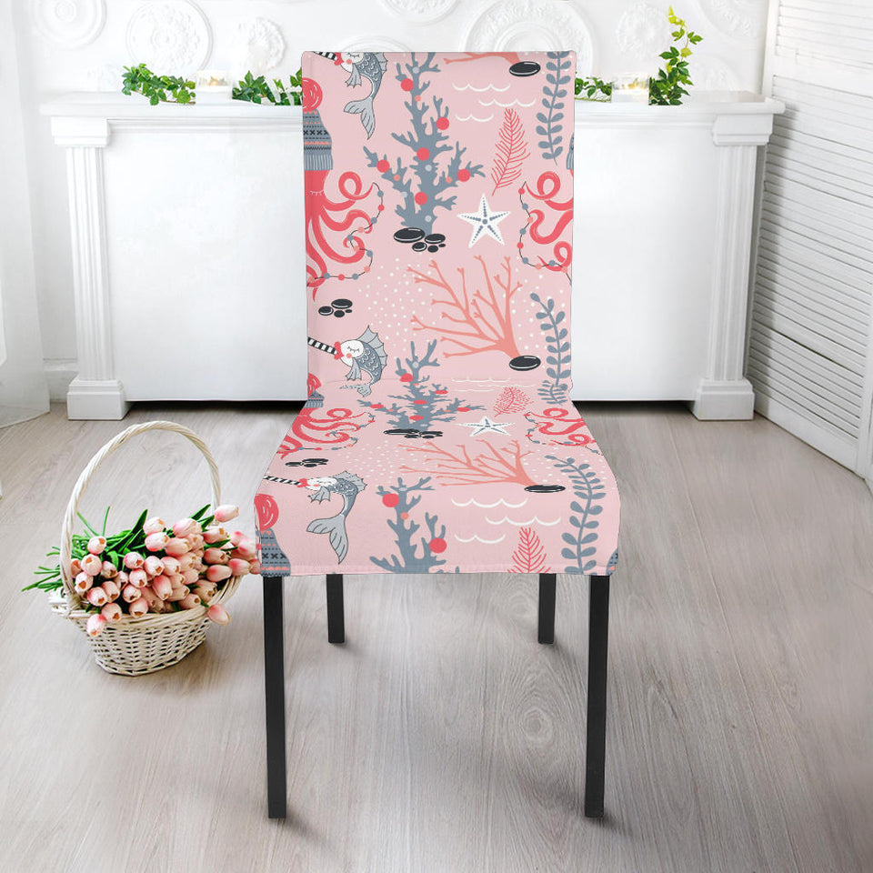 Octopus Winter Hat Garland Fish Candy Seaweed Coral Starfish Dining Chair Slipcover