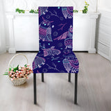 Cute Owls Pattern Boho Style Ornament Dining Chair Slipcover