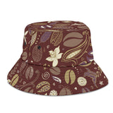 Coffee bean flower pattern Bucket Hat Pillow