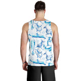 Watercolor dolphin pattern Men Tank Top
