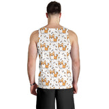 Cute corgi heart star bone pattern Men Tank Top
