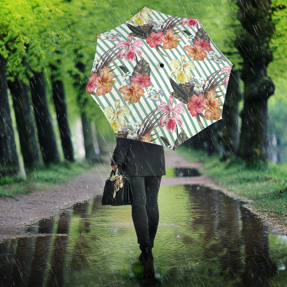 Colorful Orchid Flower Pattern Umbrella