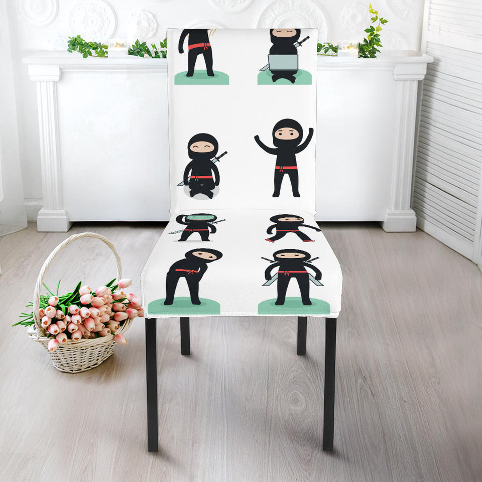 Cute Ninja Katana Sword Pattern Dining Chair Slipcover