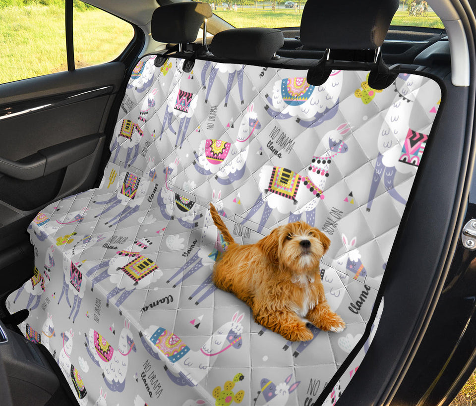 Cute Llama Alpaca Pattern Dog Car Seat Covers