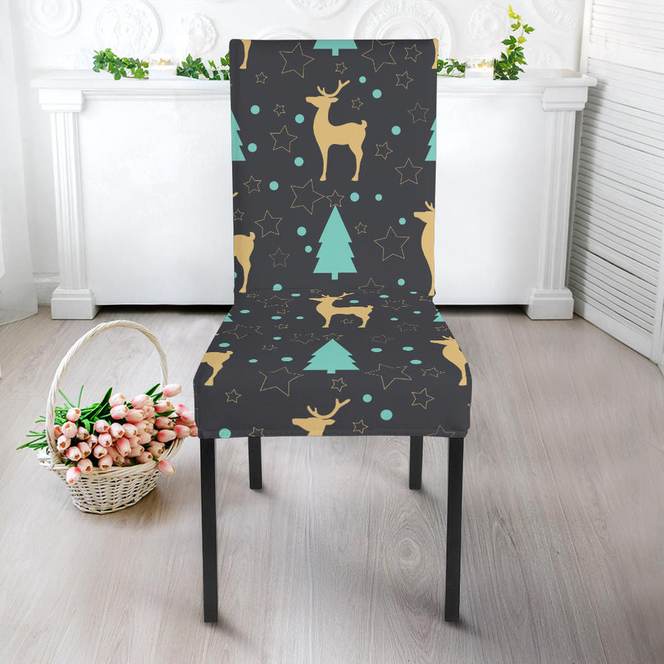 Deers Star Tree Pattern Dining Chair Slipcover