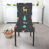Deers Star Tree Pattern Dining Chair Slipcover