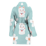 Maneki Neko Lucky Cat Sakura Women'S Bathrobe