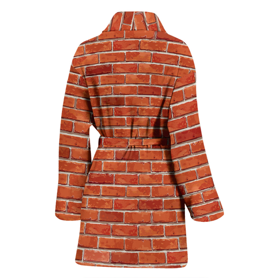 Brick Printed Pattern Print Design 03 Women's Bathrobe