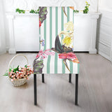 Colorful Orchid Flower Pattern Dining Chair Slipcover