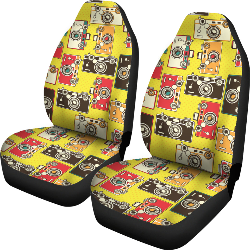 Camera Pattern Print Design 02 Universal Fit Car Seat Covers