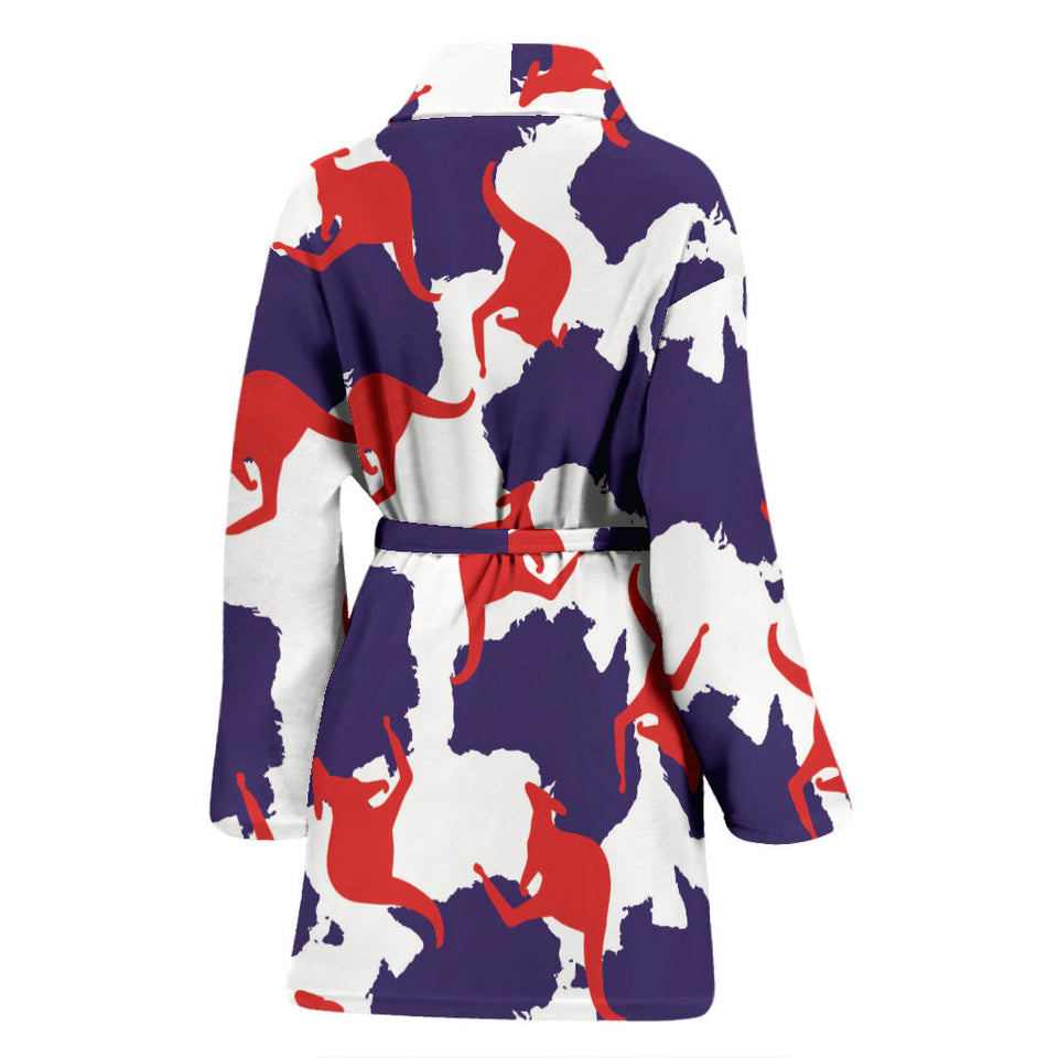 Kangaroo Australian Pattern Women'S Bathrobe
