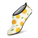 Oranges Leaves Pattern Aqua Shoes