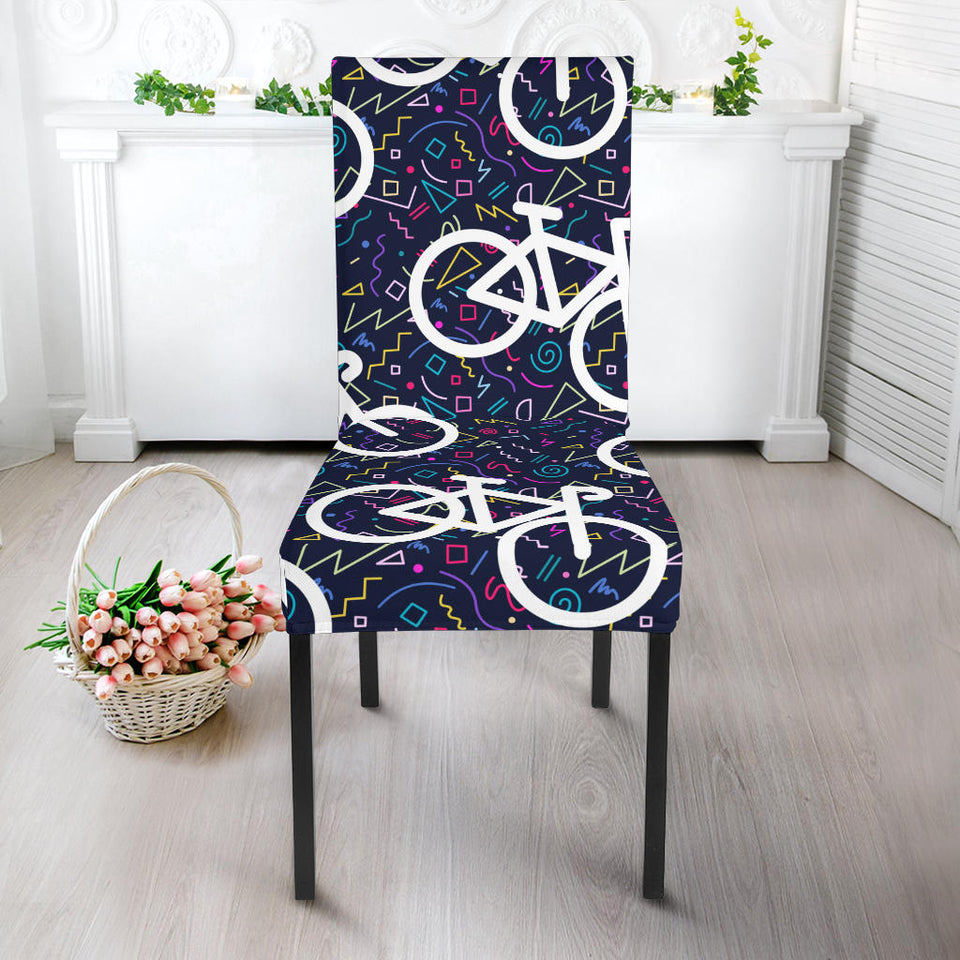 Bicycle Pattern Print Design 03 Dining Chair Slipcover