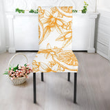 Hand Drawn Orange Fruit Pattern Dining Chair Slipcover