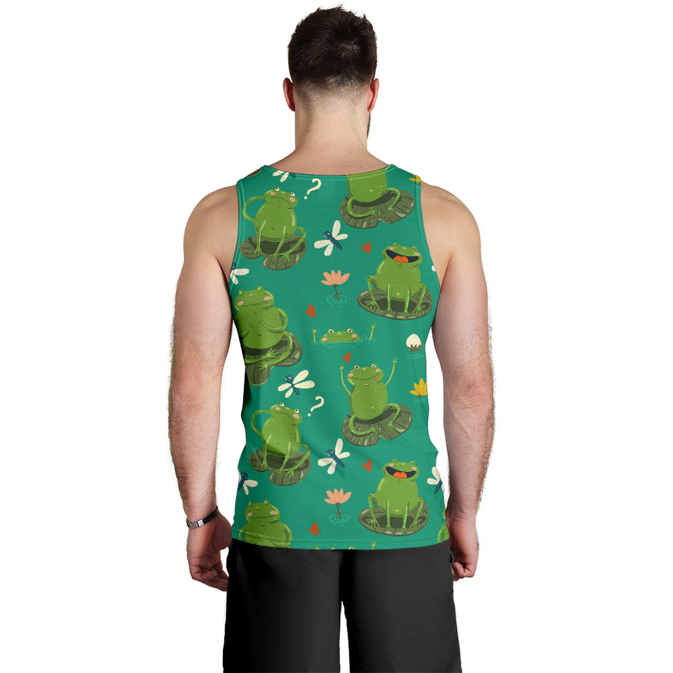 Cute frog dragonfly design pattern Men Tank Top