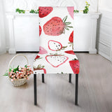 Watercolor Hand Drawn Beautiful Strawberry Pattern Dining Chair Slipcover