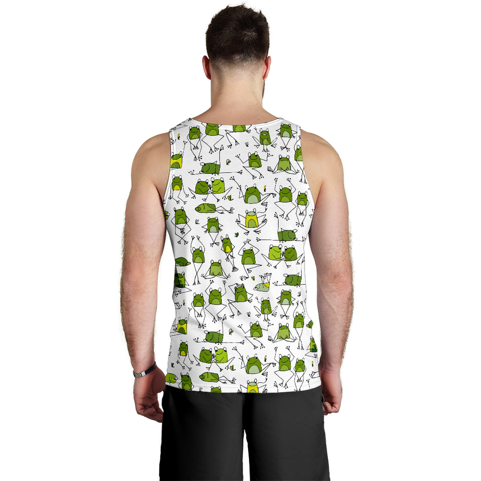 Sketch funny frog pattern Men Tank Top