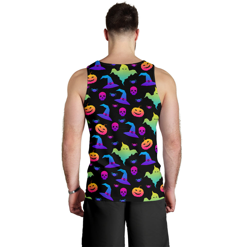 Colorful halloween background Men Tank Top