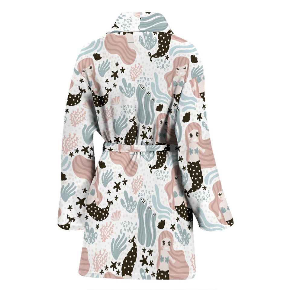 Cute Mermaid Pattern Women'S Bathrobe