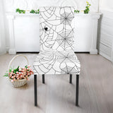 Spider Web Cobweb Pattern White Background Dining Chair Slipcover