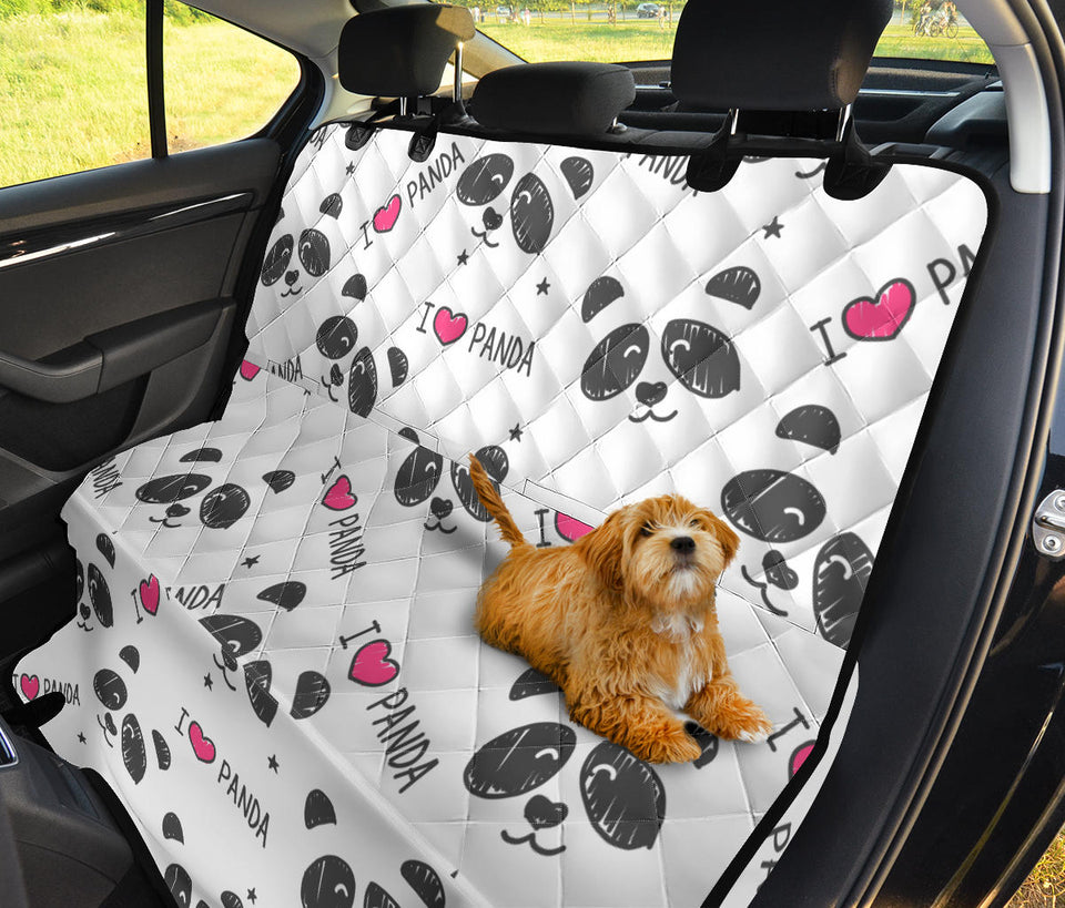 Hand Drawn Faces Of Pandas Pattern Dog Car Seat Covers