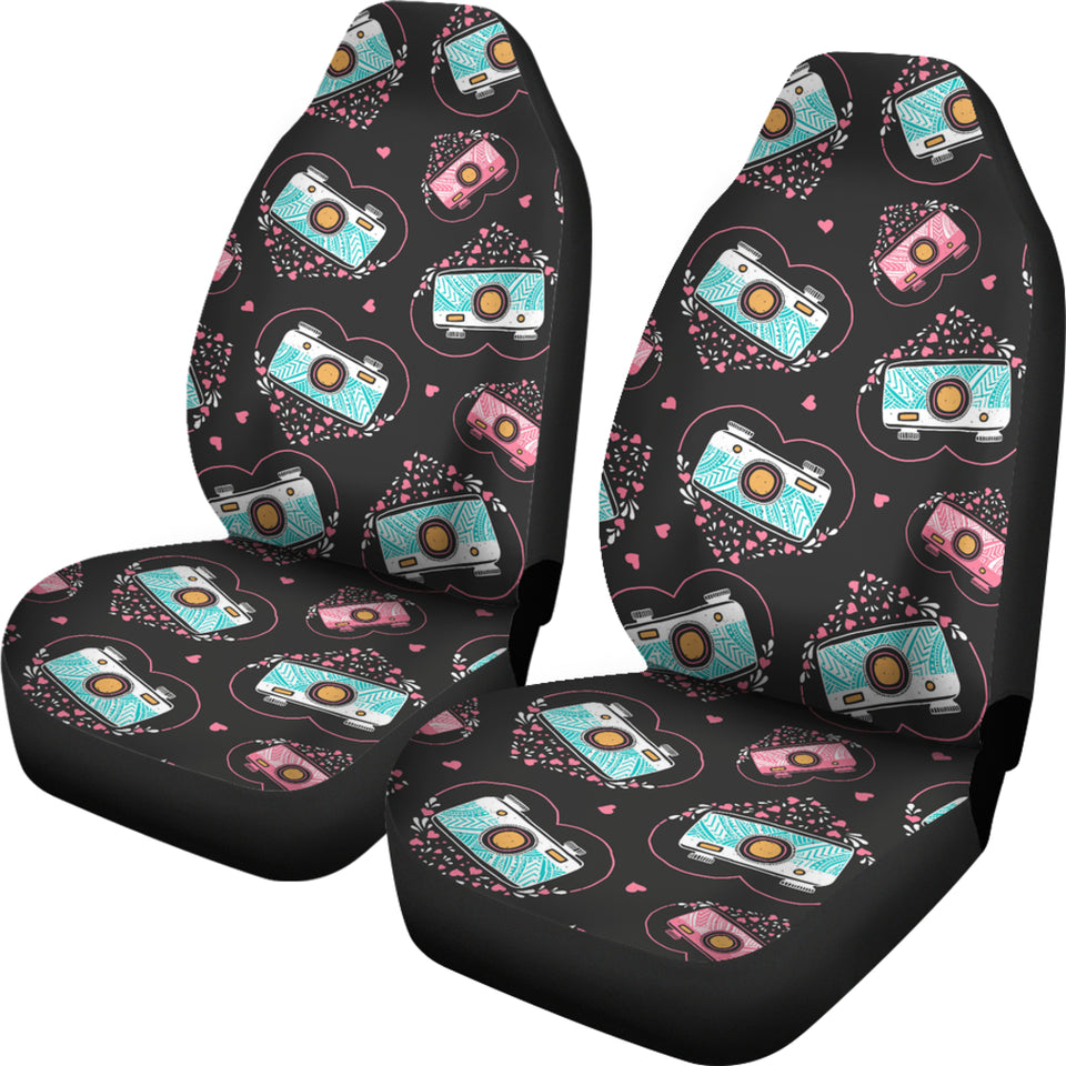 Camera Pattern Print Design 04 Universal Fit Car Seat Covers