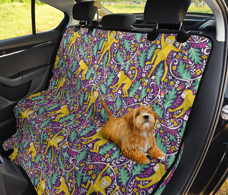 Cute Yellow Monkey Leaves Pattern Dog Car Seat Covers