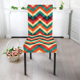 Zigzag  Chevron Colorful Pattern Dining Chair Slipcover
