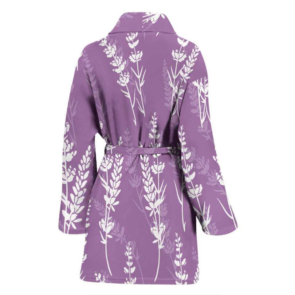 Lavender Flowers Purple Pattern Women'S Bathrobe
