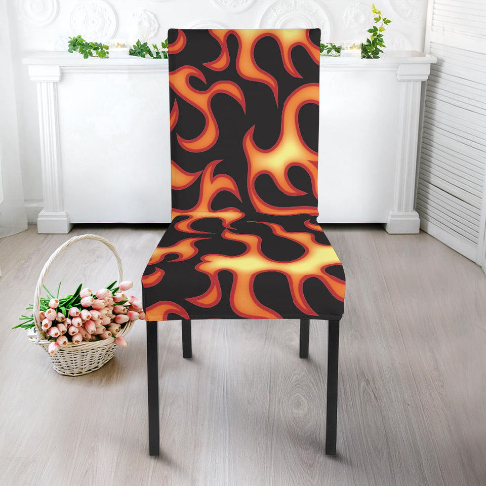 Fire Flame Dark Pattern Dining Chair Slipcover