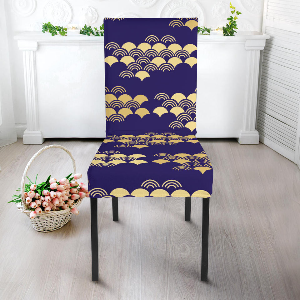 Beautiful Japanese Fan Pattern Dining Chair Slipcover